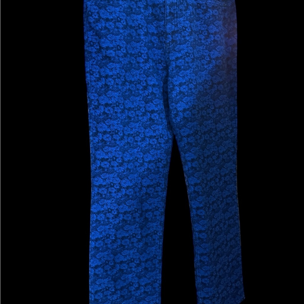 ASKK NY High Rise Skinny Jeans Blue Floral Jacquard Size 31 NWT Made in USA